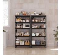 Yaheetech Black Set Of 2 5-Tier Adjustable Metal Utility Shelves For Warehouse, Garage, Kitchen, Basement