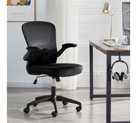 Yaheetech Black Swivel Mesh Office Chair With Armrests
