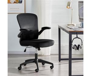 Yaheetech Black Swivel Mesh Office Chair With Armrests