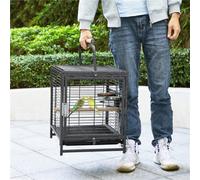 Yaheetech Black Wrought Iron Travel Bird Cage Carrier