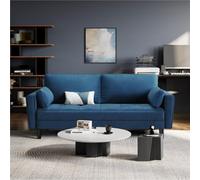 Yaheetech Blue Velvet 2 Seater Upholstered Sofa For Compact Living Spaces