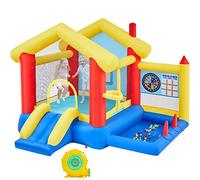 Yaheetech Bouncy Castle, Inflatable Trampoline for Kids Aged 3-10 for Backyard, with 7 Built-in Games/Toys/Storage Bag/Blower, 3.1×2.8×2.2M(LxWxH)