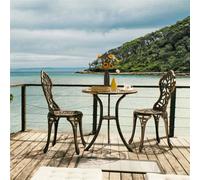 Yaheetech Bronze 3 Piece Patio Bistro Table Set