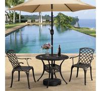 Yaheetech Bronze Set Of 2 Outdoor Patio Dining Chairs With Armrests