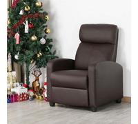 Yaheetech Brown Pu Leather Recliner Chair With Pocket