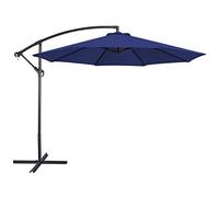 Yaheetech Cantilever Parasol Umbrella 3m Outdoor Sun Shade Banana Hanging Parasol Beach Umbrella with Crank Handle & Cross Base & Ribs Blue