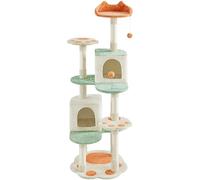 Yaheetech Cat Tree, 165cm Cat Tower for Indoor Cats, Cat Climbing Frame with Cat Paw Perches, Cozy Condos, Heart-Shaped Platform, Spring Ball & Hanging Ball, Scratching Posts