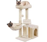 Yaheetech Cat Tree 87cm Small Cat Tower Indoor kittens Climbing Tower w/Scratching Posts for Kittens Multi-Level Pet Activity Center w/Large Condo＆Perch, Beige