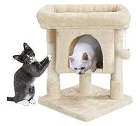 Yaheetech Cat Tree Tower for Kitten Cats, Pet Standing House with Sisal-Covered Top Platform Spacious Condo Detachable Dangling Ball, Pet Activity Center, Beige