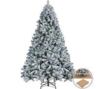 Yaheetech Christmas Tree 1280 Tips Frosted Artificial Xmas Decorative Tree with Metal Stand 225cm High