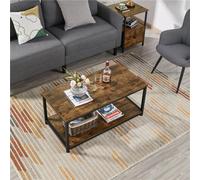 Yaheetech Coffee Table With Storage Shelf For Living Room Rustic Brown