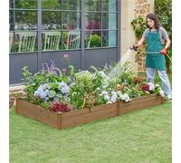 Yaheetech Dark Brown Stackable Wooden Raised Garden Bed For Vegetable And Flower Planting
