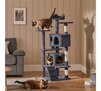 Multilevel Cat Tree with Scratching Posts - Dark Grey / 137cm