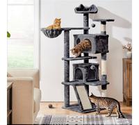 Yaheetech 146cm Plush Cat Tree - Dark Grey