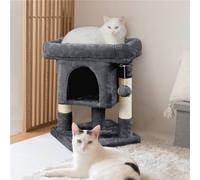 Yaheetech Dark Grey 59Cm 2-Level Cat Tree Tower With Wide Perch