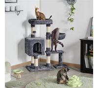Small Cat Tree with Plush Perch - Dark Grey