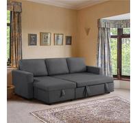 Yaheetech Dark Grey Reversible Sectional Sofa With Chaise For Limited Spaces