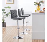 Yaheetech Dark Grey Set Of 2 Pu Leather Dining Chairs With Backrest