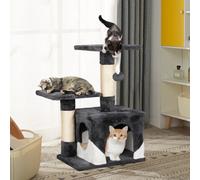 Small Cat Tree Kitten Scratching Post - Dark Grey/White