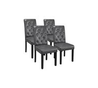 Yaheetech Dining Chairs Set of 4 Side Chair with High Back and Soft Padded Seat for Home Dining Room Grey