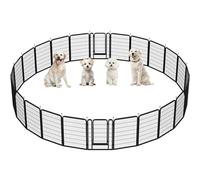 Yaheetech Dog Pen 100cm 24 Panels Suitable for Medium and Large Dogs Heavy Duty Puppy Playpen Pet Exercise Fence for Indoor/Outdoor