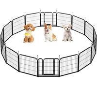 Yaheetech Dog Pen 60cm 16 Panels Suitable for Medium Dogs Heavy Duty Puppy Playpen Pet Exercise Fence for Indoor/Outdoor
