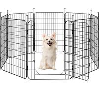 Yaheetech Dog Pen 8 Panel 80 cm for Small/Medium Dogs, Foldable Puppy Playpen with Door, Metal Expandable Pet Exercise Fence for Indoor/Outdoor Use