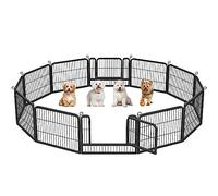 Yaheetech Dog Playpen, 12 Panel Puppy Play Pen Heavy Duty Pet Exercise Fence for Garden/Yard 80cm Height