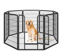 Yaheetech Dog Playpen, 8 Panel Puppy Play Pen Heavy Duty Pet Exercise Fence for Garden/Yard 100cm Height