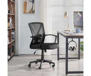 Yaheetech Ergonomic Mid-Back Swivel Mesh Office Chair - Dark Grey