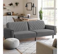 Yaheetech Fabric 3-Seater Convertible Sofa Bed For Limited Space - Dark Grey