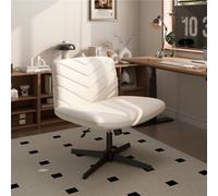 Yaheetech Fabric Swivel Desk Chair With No Arms - Beige