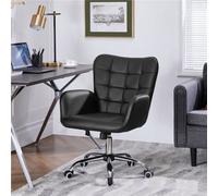 Yaheetech Faux Leather Desk Chair With Padded Armrests - Black