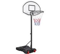 Yaheetech Free Standing Portable Basketball Hoop Stand Height Adjustable 1.59-2.14M on Wheels Black