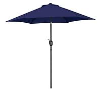 Yaheetech Garden Parasol Umbrella 2.3M Patio Table Umbrella Outdoor Sun Shade with Crank Handle & 6 Metal Ribs for Garden/Backyard/Deck - Navy Blue