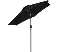 Yaheetech Garden Parasol Umbrella 2.3M Patio Table Umbrella Outdoor Sun Shade with Crank Handle & 6 Metal Ribs for Garden/Backyard/Deck - Black