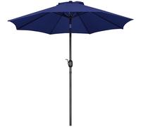 Yaheetech Garden Parasol Umbrella 2.7M Patio Table Umbrella Outdoor Sun Shade for Patio Garden with Crank Handle & 8 Metal Ribs for Backyard/Deck -Navy Blue