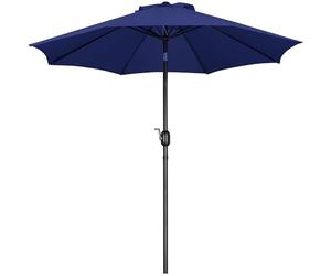 Yaheetech Garden Parasol Umbrella 2.7M Patio Table Umbrella Outdoor Sun Shade for Patio Garden with Crank Handle & 8 Metal Ribs for Backyard/Deck -Navy Blue
