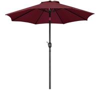 Yaheetech Garden Parasol Umbrella 2.7M Patio Table Umbrella Outdoor Sun Shade with Crank Handle & 8 Metal Ribs for Garden/Backyard/Deck - Burgundy