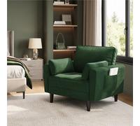 Yaheetech Green Corduroy Oversized Ergonomic High Back Tub Lounge Armchair