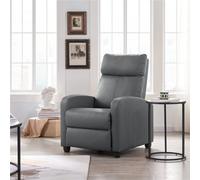 Yaheetech Grey Pu Leather Recliner Chair With Pocket