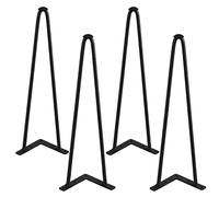 Yaheetech Hairpin Legs Heavy Duty Table Legs with Protector Feet 16PCS 41cm DIY Metal Tool for Furniture, Coffee Table, Chair, Desk, Bench, Black