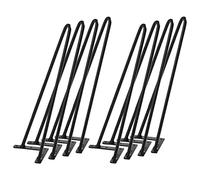 Yaheetech Hairpin Legs Heavy Duty Table Legs with Protector Feet 8PCS 41cm DIY Metal Tool for Furniture, Coffee Table, Chair, Desk, Bench, Black