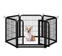 Yaheetech Heavy Duty Dog Pen Indoor/Outdoor, 6 Panels, 60x60 cm W/H, Black