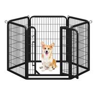 Yaheetech Heavy Duty Dog Pen Indoor/Outdoor, 6 Panels, 65x80 cm W/H, Black