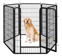 Yaheetech Heavy Duty Dog Pen Indoor/Outdoor, 6 Panels, 71x120 cm W/H, Black
