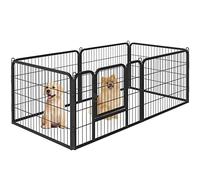 Yaheetech Heavy Duty Dog Pen Indoor/Outdoor, 6 Panels, 80x60 cm W/H, Black