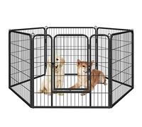 Yaheetech Heavy Duty Dog Pen Indoor/Outdoor, 6 Panels, 80x80 cm W/H, Black
