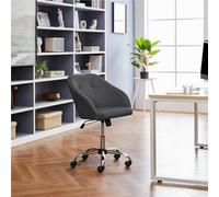 Yaheetech Height Adjustable Swivel Desk Chair With Castors And Armrests - Grey / Velvet