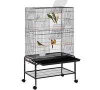 Yaheetech Large Bird cage Budgie cage Bird Aviary Outdoor for Parrots Cockatiel with Rolling Stand Black